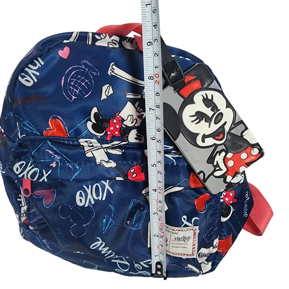 Disney Parks Minnie‎ Mouse Backpack Blue Red XOXO Love Pattern Luggage Tag